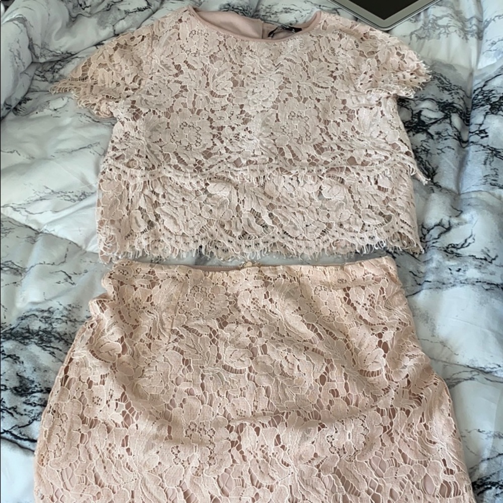 pink lace set